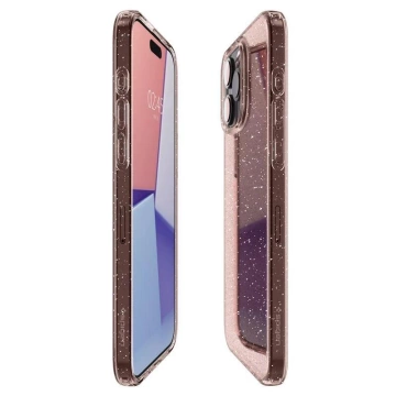 Etui Spigen Liquid Crystal Glitter do Apple iPhone 15 Pro - różowo-przezroczyste