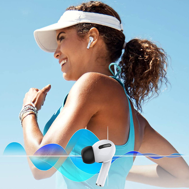 6x Nakładki silikonowe zapamiętujące Alogy S M L do Apple AirPods Pro czarne