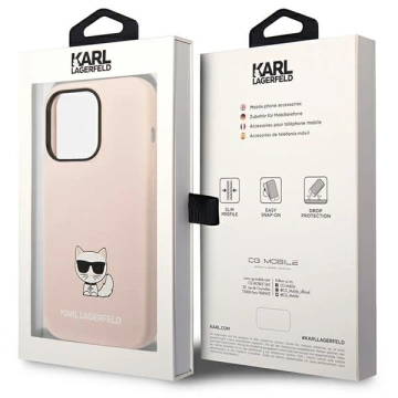 Etui Karl Lagerfeld KLHCP14XSLCTPI für iPhone 14 Pro Max 6,7" Hardcase Silikon Choupette Body jasnoróżowy/light pink