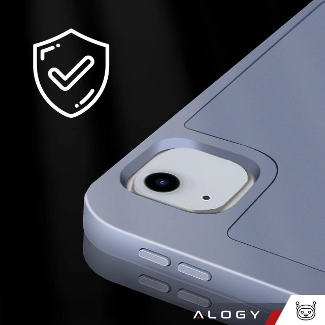 Etui ochronne z rysikiem do Apple iPad Air 13" 2024/2025, iPad Pro 12.9" 2018-2022 obudowa na tablet Fioletowe