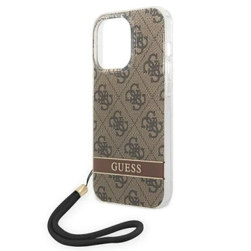 Etui Guess GUOHCP14XH4STW iPhone 14 Pro Max 6,7" brązowy/brown hardcase 4G Print Strap