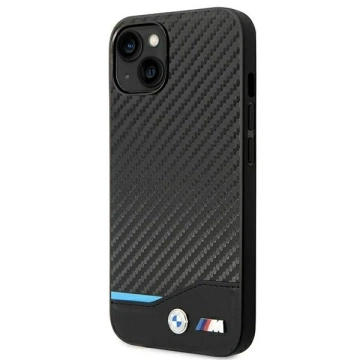 BMW BMHCP14M22NBCK Handyhülle für Apple iPhone 14 Plus 6.7" schwarz/schwarz Leder Carbon