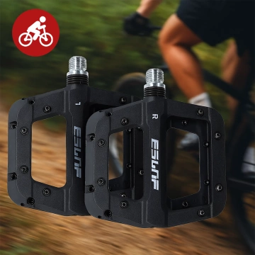 Plattform-Fahrradpedale für MTB-Fahrräder, Aluminium 9/16" Schwarzes Aluminium-Set [2 Stk.]