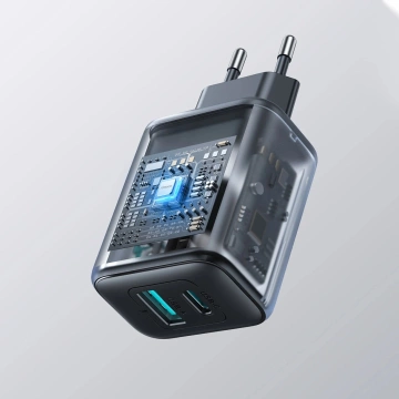 Joyroom Netzwerkladegerät USB-C / USB-A 25W SFC / PPS / PD - Schwarz