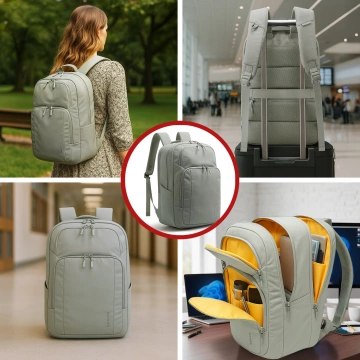 Bange wasserdichter Rucksack für 15,6-Zoll-Laptop, Stadtreisender, 45 x 30 x 16 cm, für Arbeit, Flugzeug, Herren, Damen, mit USB-Anschluss Schwarz