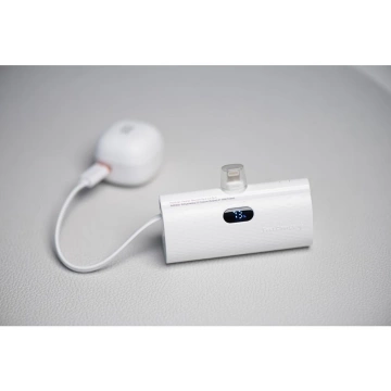 FORCELL F-ENERGY Power Plug F5K3 Powerbank mit integriertem Lightning PD-Anschluss 20 W 5000 mAh Weiß