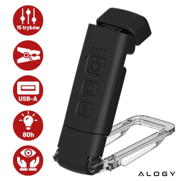 Alogy Clip Lampe LED Leselampe Wiederaufladbare Buchclip-Lampe Schwarz