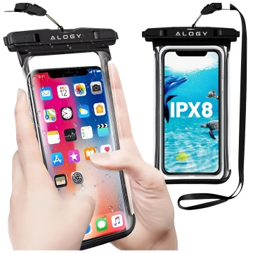 Etui wodoodporne Uniwersalne Alogy HydroShield™ IPX8 wodoszczelne uniwersalne do 6.5 Wodoodporna ochrona na plażę basen kajak Czarne