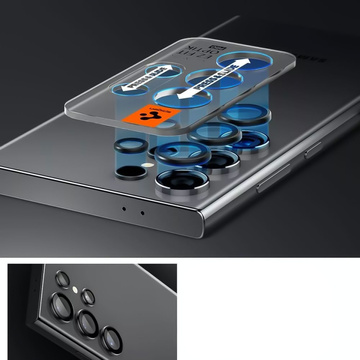 Spigen Optik.tR „EZ Fit“ Kameraschutz 2er-Pack für Samsung Galaxy S24 Ultra Schwarz