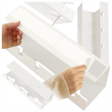 2-in-1 Kabelorganizer zur Untertisch- und Wandmontage, 40 cm, mit Klebestreifen für einen aufgeräumten Schreibtisch, Alogy CableHold™ – Weiß