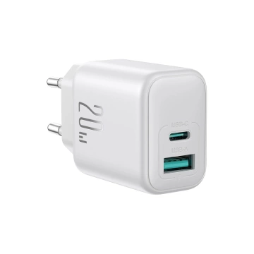 Joyroom USB-C / USB-A 20W PD / QC 3.0 Netzwerkladegerät - Weiß