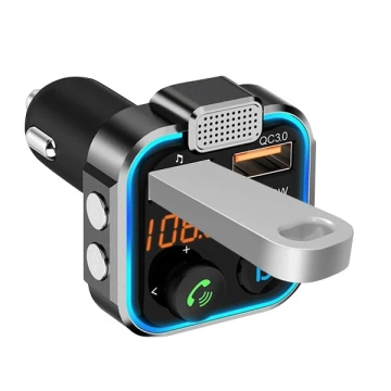 Ecobox FM-Transmitter Bluetooth 2xUSB Typ-C 2,4A 20W Schwarz