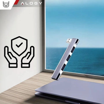 HUB-Splitter Alogy Adapter für Computer-Laptop mit USB-A auf 3x USB-A 2.0 1x USB-A 3.0 Grau