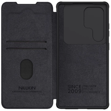 Hülle für Samsung Galaxy S25 Ultra Nillkin Qin Pro Schwarz mit Flip