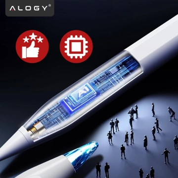 Alogy Magnetischer Stylus-Stift, Notiz- und Skizzenstift für Apple iPad Pro/Air/Mini, Weiß