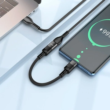 HOCO OTG-Adapter Typ C (männlich) auf Lightning (weiblich) 3A U107 0,1M Schwarz