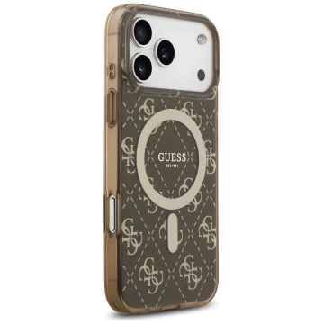 Etui Guess IML 4G Background MagSafe do iPhone 17 Pro Max Brązowy