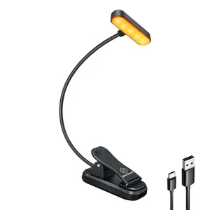 Glocusent kabellose Lampe mit Clip, USB-C 650 mAh Timer Schwarz