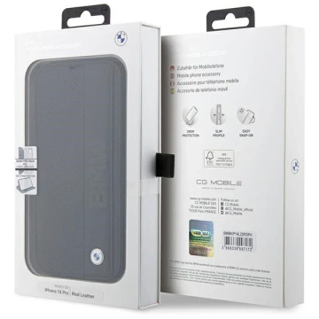 Etui BMW BMBKP14L22RDPK für Apple iPhone 14 Pro 6,1" Bücherregal Leder Strukturiert