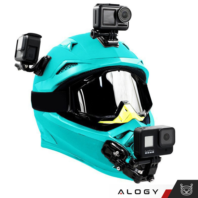 Zestaw akcesoriów montażowych Alogy 20w1 na kask do kamer sportowych GoPro, DJI, Insta360, SJCam, Eken