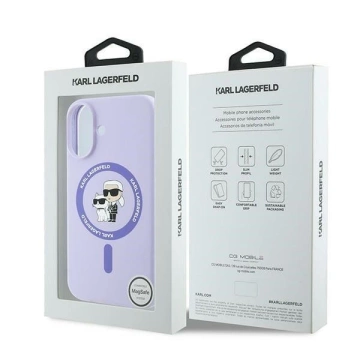 Karl Lagerfeld Hülle für iPhone 16 6,1" Lila MagSafe Hardcase Silikon Karl