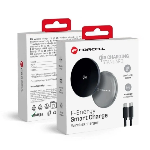 Forcell Smart Charge Qi2 MagSafe 15W USB-C Induktives Ladegerät
