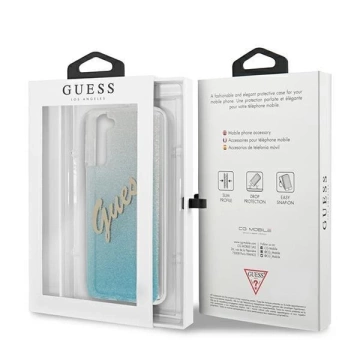 Guess GUHCS21MPCUGLSBL S21 G996 niebieski/blaues Hardcase Glitter Gradient Script