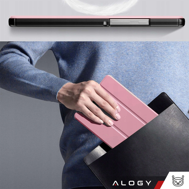 Etui do Samsung Galaxy Tab A9 2023 8.7" X110 / X115 obudowa na tablet Case Alogy Book Cover Różowe + Szkło