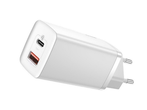 Schnellladegerät Baseus GaN2 Lite USB USB-C 65W EU Weiß