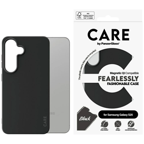 Etui CARE do Samsung Galaxy S25 by PanzerGlass Fearlessly Magnetic Czarny