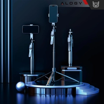 Kijek Selfie Tripod Alogy FlexPod Max z uchwytem na telefon i mocowaniem 1/4 Stabilizacja pilot Bluetooth 215cm