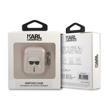 Karl Lagerfeld KLA2UKHGD AirPods decken złoty/gold Glitter Karl`s Head ab