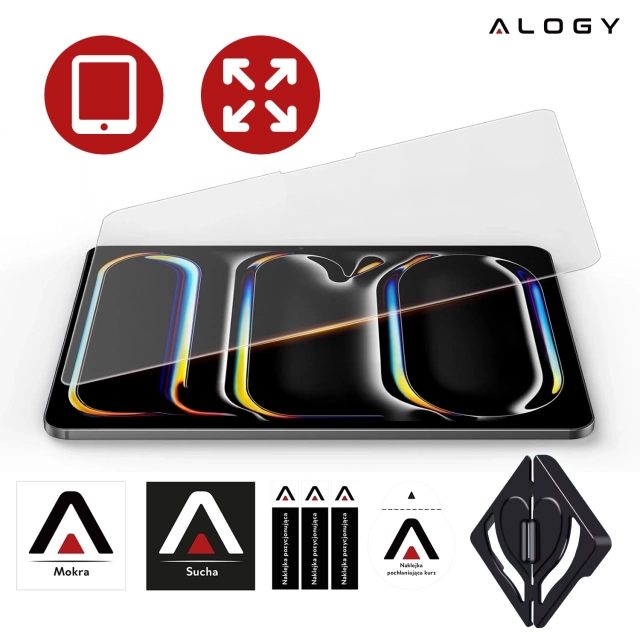 Matowe Szkło hartowane do Apple iPad Air 6 - 13" 2024 Alogy Matte Paper-Like Screen Protector z zestawem montażowym