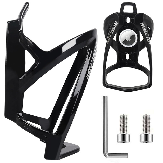 Koszyk na bidon napój butelkę wodę uchwyt rowerowy do roweru bidonu uniwersalny z miejscem na Airtag Czarny