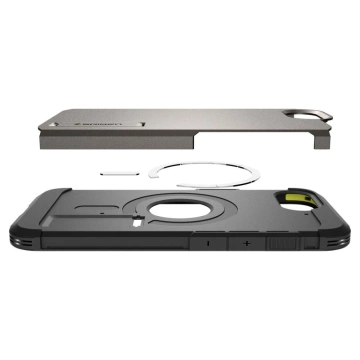 Hülle für iPhone 16E Spigen Tough Armor Mag MagSafe Gunmetal
