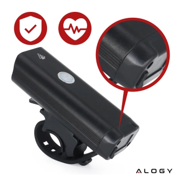 Alogy P12 Fahrradlicht schwarz Fahrradlicht vorne LED-Frontlicht Fahrradbeleuchtung wasserdicht IPX5