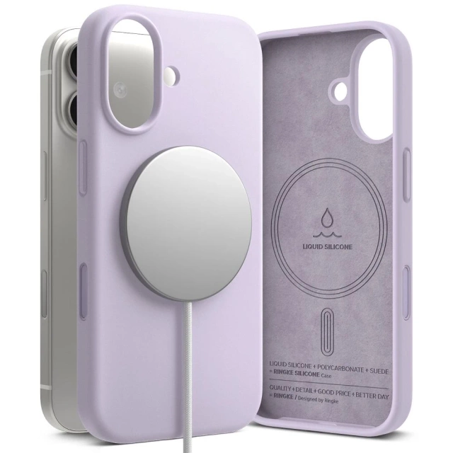 Etui do iPhone 17 Ringke Silicone Magnetic MagSafe Light Purple