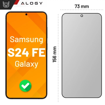 Szkło hartowane Prywatyzujące do Samsung Galaxy S24 FE ochronne szkiełko na ekran 9H Alogy Privacy EasyShield™️ z ramką montażową