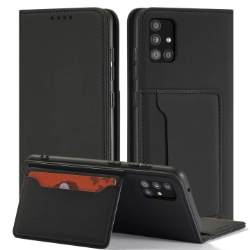 Magnetkartenhülle Hülle für Xiaomi Redmi Note 11 Tasche Brieftasche Kartenhalter Schwarz
