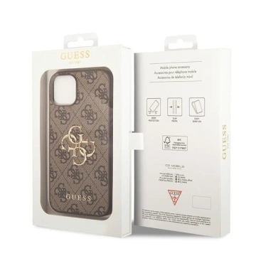Etui Guess GUHCP15S4GMGBR für iPhone 15 6,1" braun/braunes Hardcase 4G Big Metal Logo
