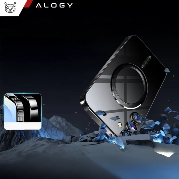 Samsung Galaxy S25 Plus Alogy LuxeShield™️ Glamour Luxus-Ringhülle mit Kameraabdeckung, Schwarz