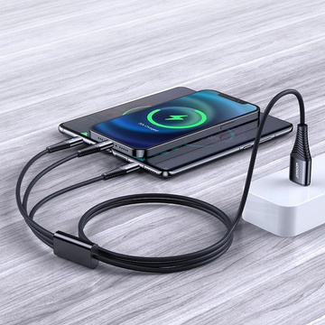 Kabel Joyroom S-1230G4 3w1 Type-C - Lightning - Micro-USB Kabel 120cm Schwarz