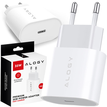 Schnelles und leistungsstarkes 35-W-USB-C-Wandladegerät USB Typ C PD GaN für iPhone Alogy White