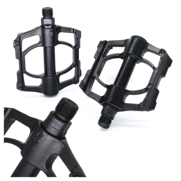 Plattform-Fahrradpedale für MTB-Fahrräder, Aluminium 9/16" Schwarzes Aluminium-Set [2 Stk.]