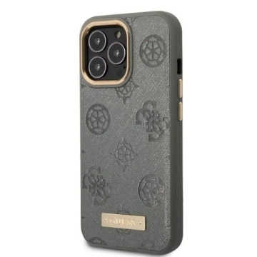 Etui Guess GUHMP13LSAPSTG do Apple iPhone 13 Pro / 13 6,1" szary/grey hardcase Peony Logo Plate MagSafe