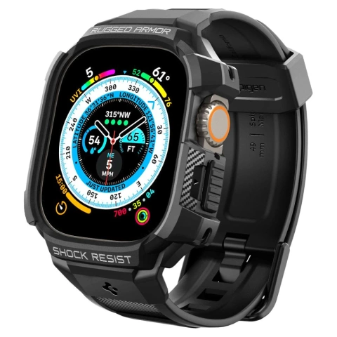 Pasek z Etui ochronnym Spigen Rigged Armor "PRO" do Apple Watch Ultra 49mm Black