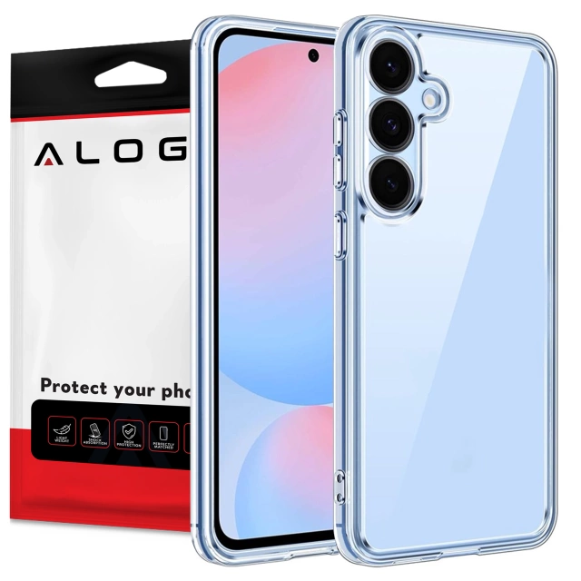 Etui Przezroczyste do Samsung Galaxy S25, Podwyższone Krawędzie, Idealne Dopasowanie, PC + TPU, Alogy HybridShield™ Case + SZKŁO HARTOWANE