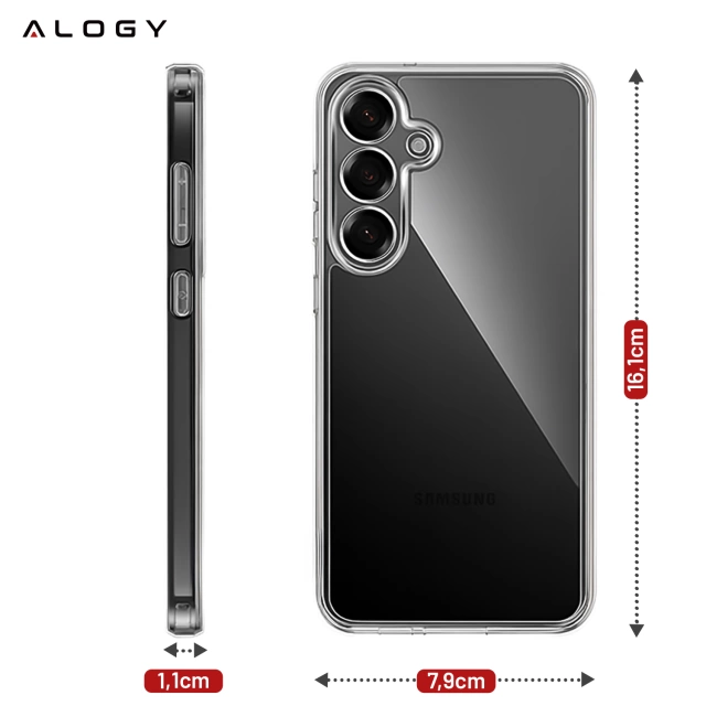 Etui Przezroczyste do Samsung Galaxy S25 Plus, Podwyższone Krawędzie, Idealne Dopasowanie, PC + TPU, Alogy HybridShield™ Case