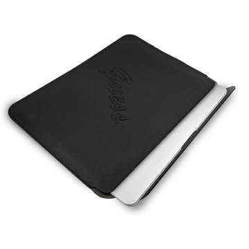 Guess Sleeve GUCS13PUSASBK 13" Czarny/Schwarz Saffiano Script