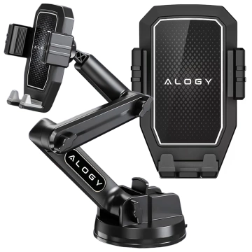 7,2-Zoll-Autotelefonhalter für LKW, Bus, LKW, Bagger, Auto, 43 cm lang, für das Cockpitfenster, Alogy, Schwarz